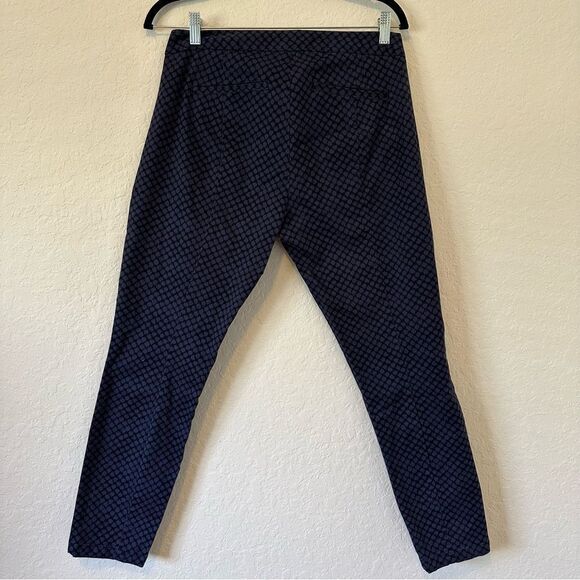 Gap Navy Patterned Skinny Trousers Size 8 - Picture 2 of 6